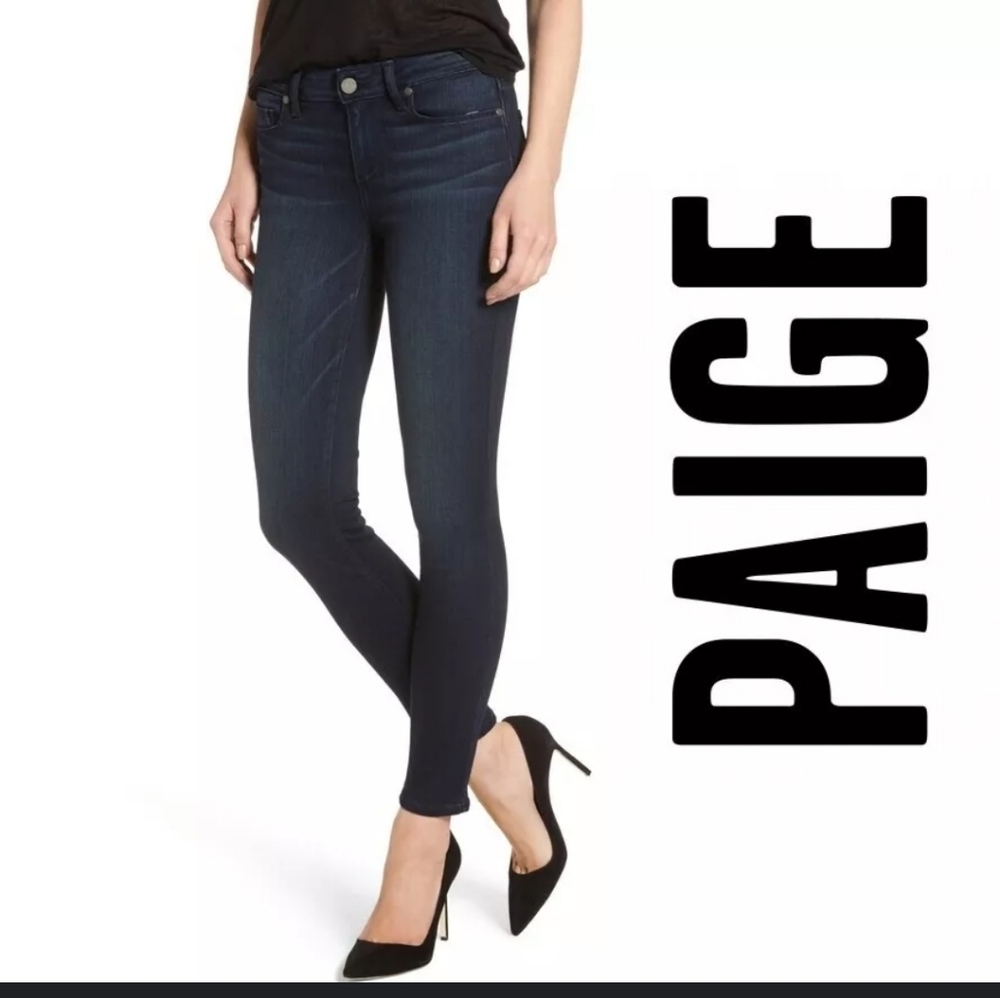 PAIGE Dark Indigo Ankle Skinny Jeans